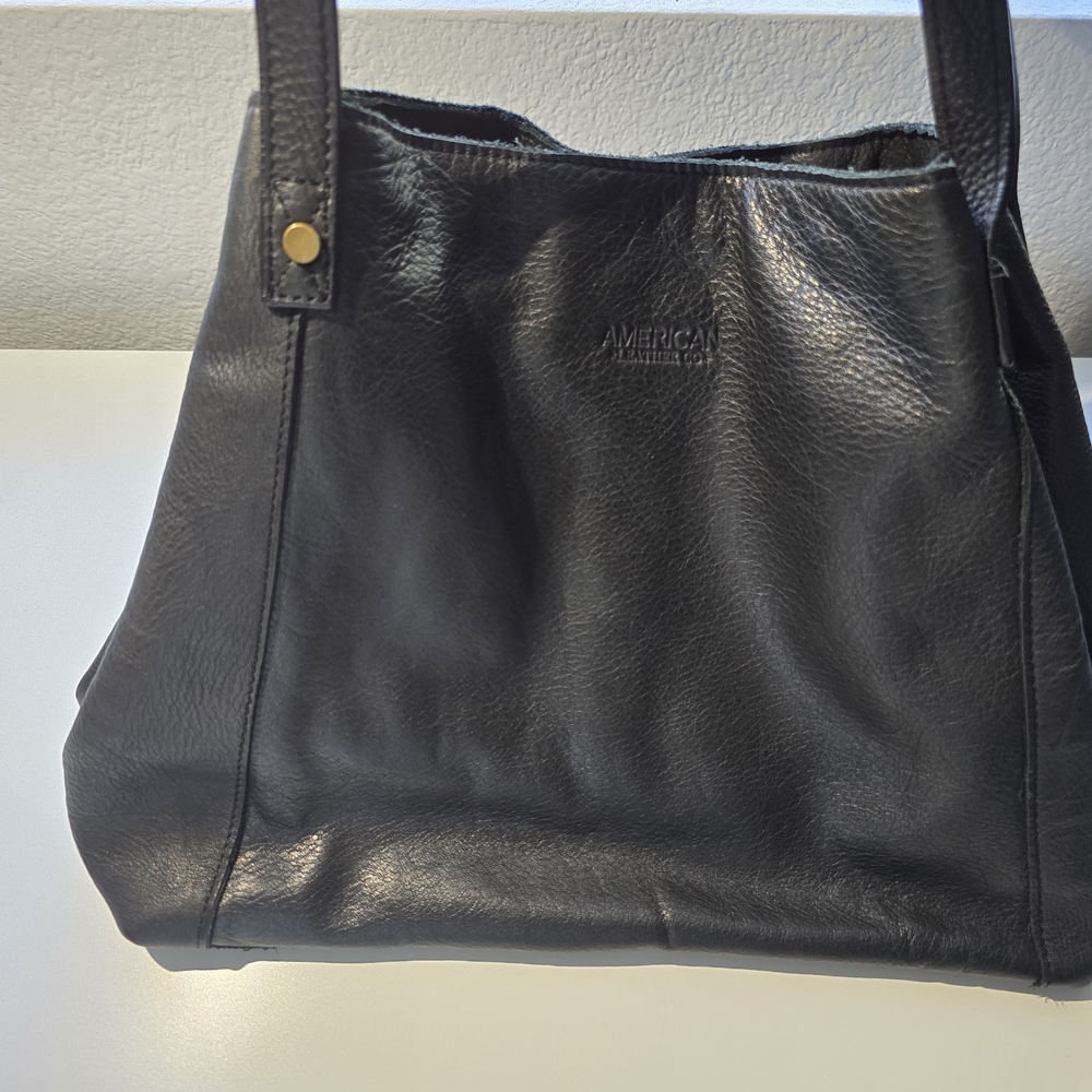 Black Leather Tote Bag